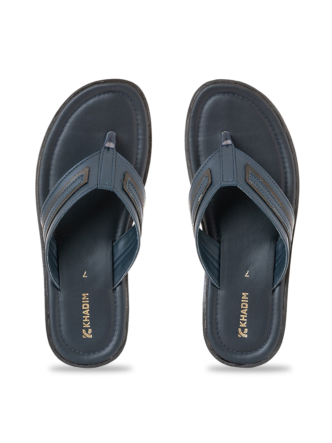 

Khadims Men Navy Blue Thong Flip-Flops