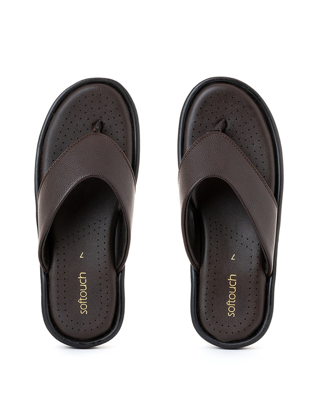 

Khadims Men Brown Thong Flip-Flops