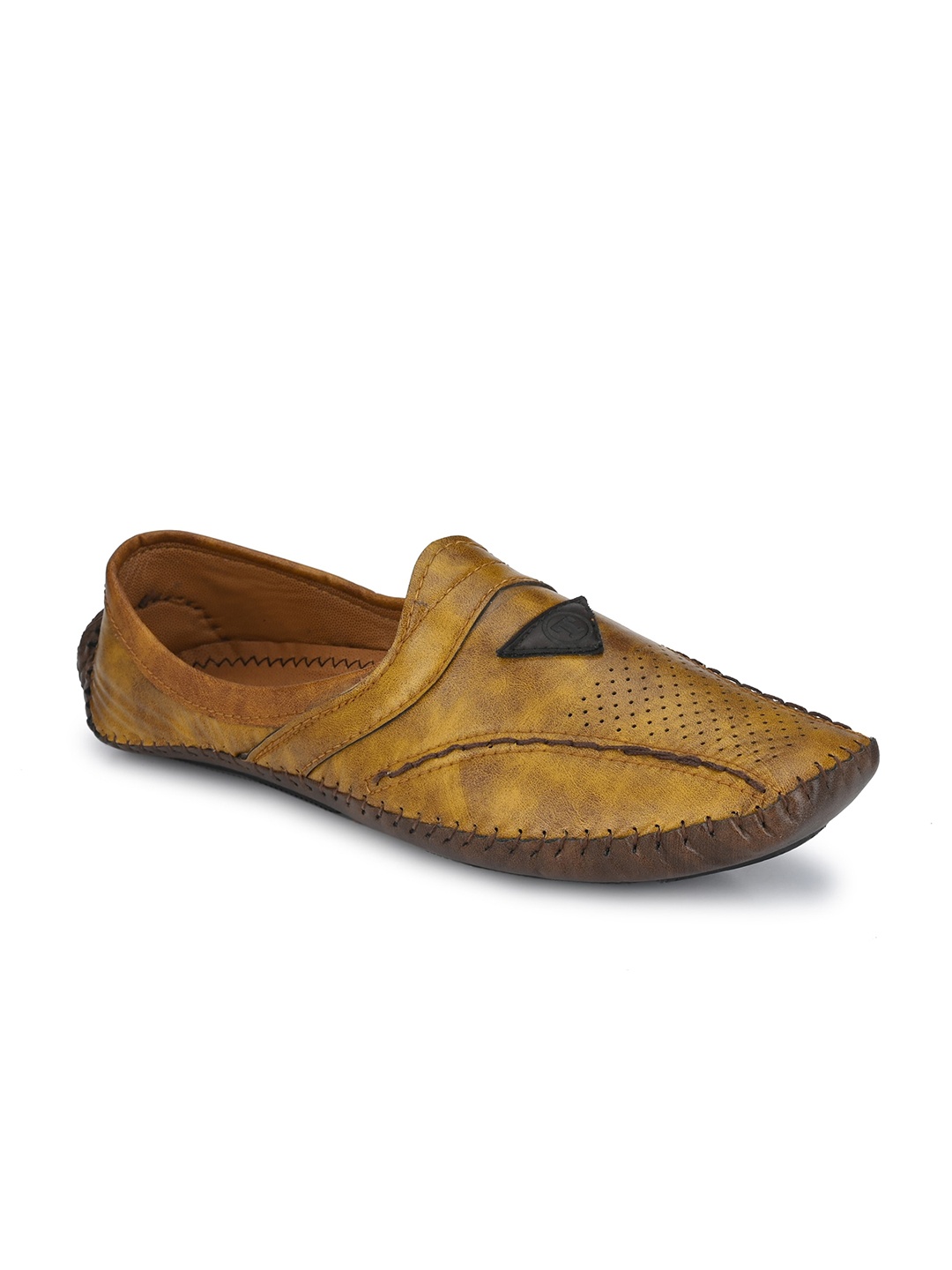 

Walkstyle By El Paso Men Textured Mojaris, Gold
