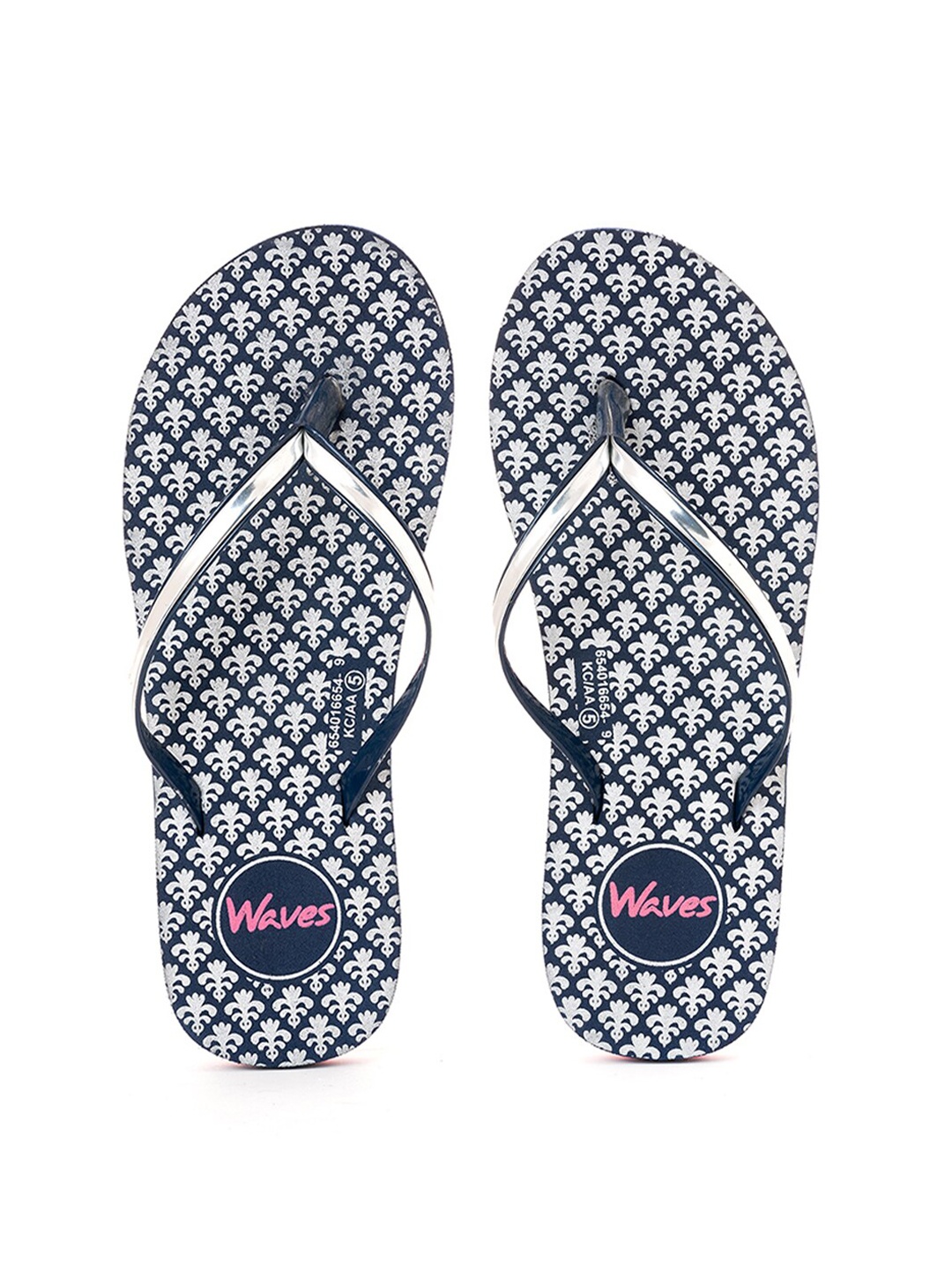 

Khadims Women Navy Blue & White Printed Room Slippers