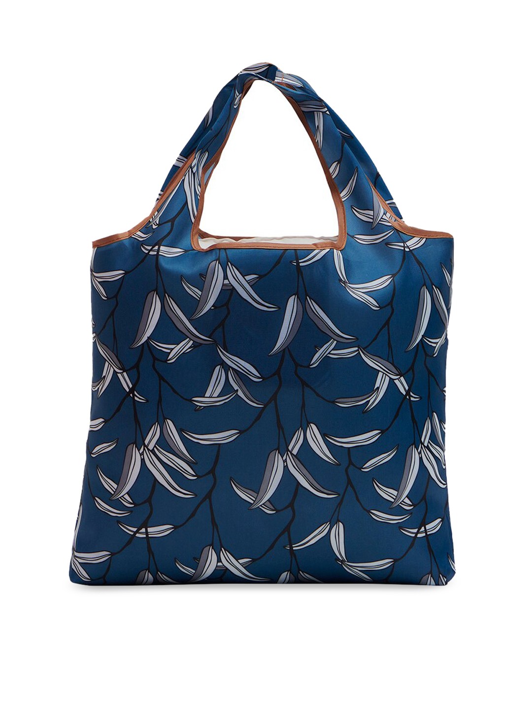 

TEAL BY CHUMBAK Blue Floral Printed Shopper Tote Bag
