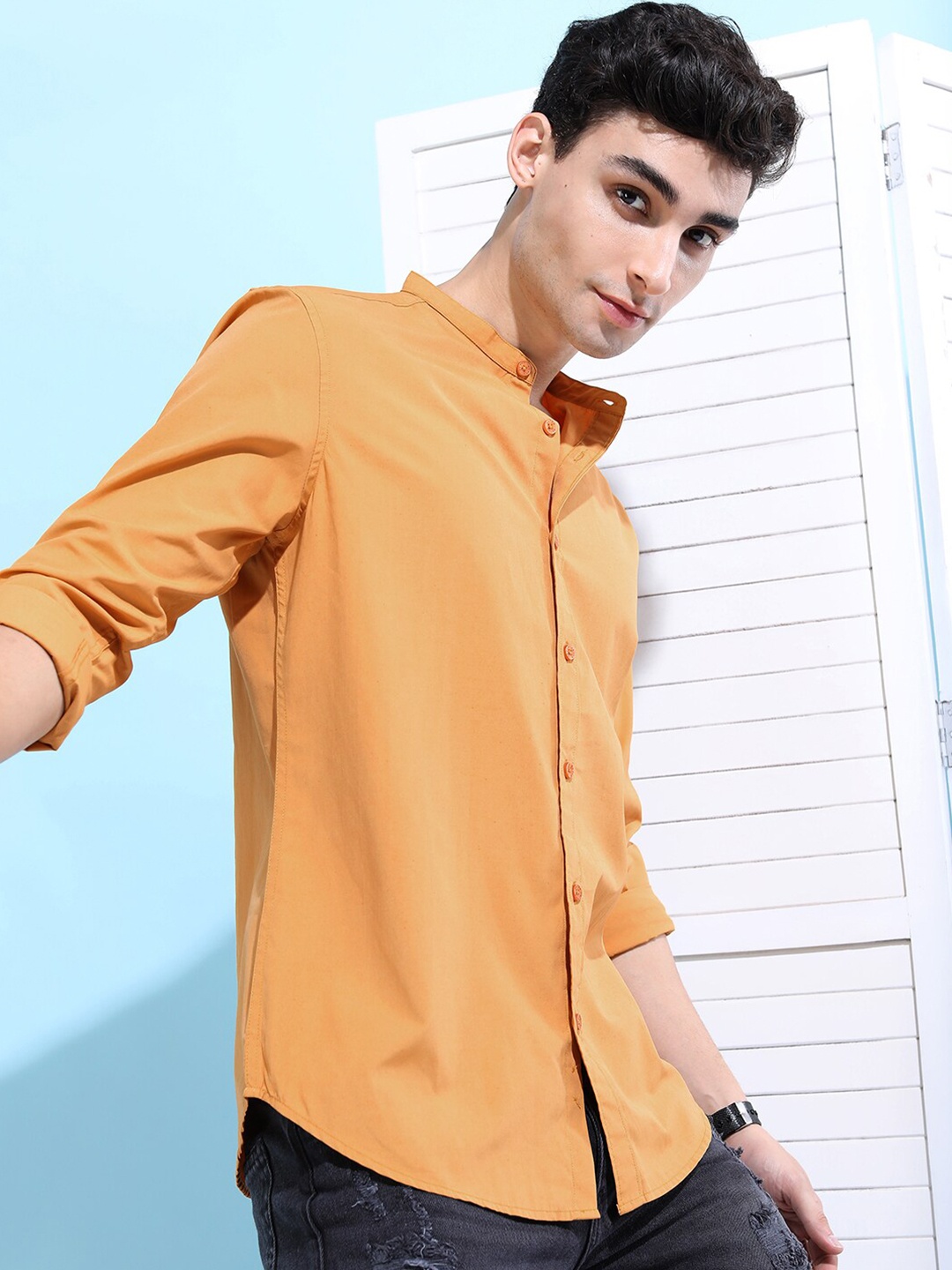 

KETCH Men Yellow Slim Fit Casual Shirt