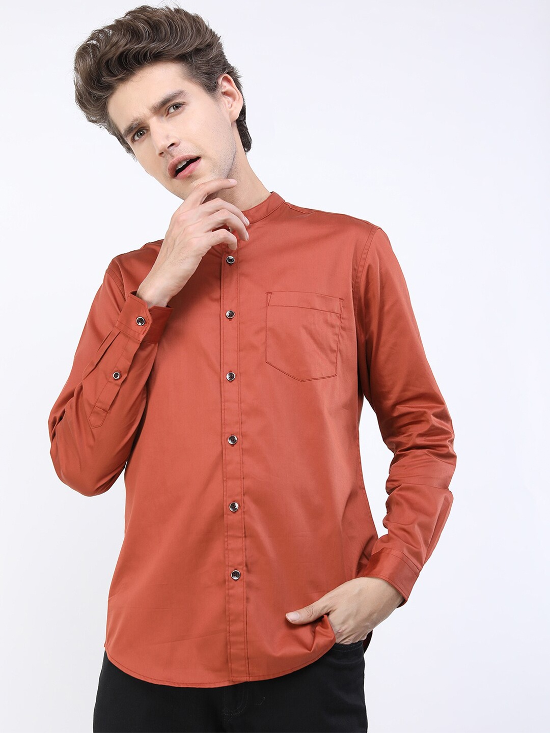 

KETCH Men Rust Slim Fit Cotton Casual Shirt