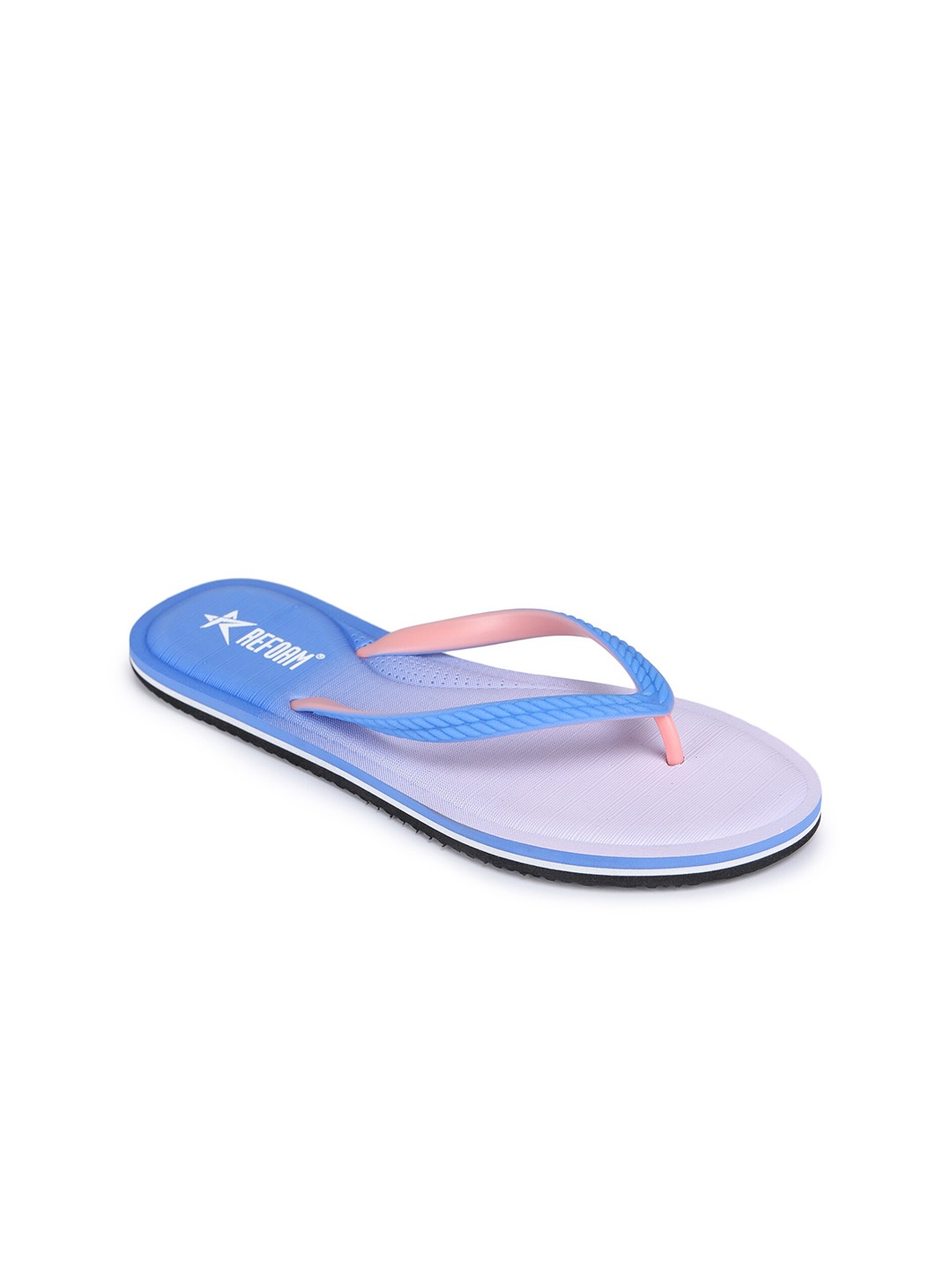 

REFOAM Women Purple & Blue Colourblocked Rubber Room Slippers
