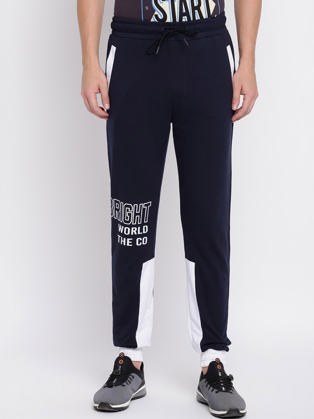 

abof Men Navy Blue Joggers Trousers
