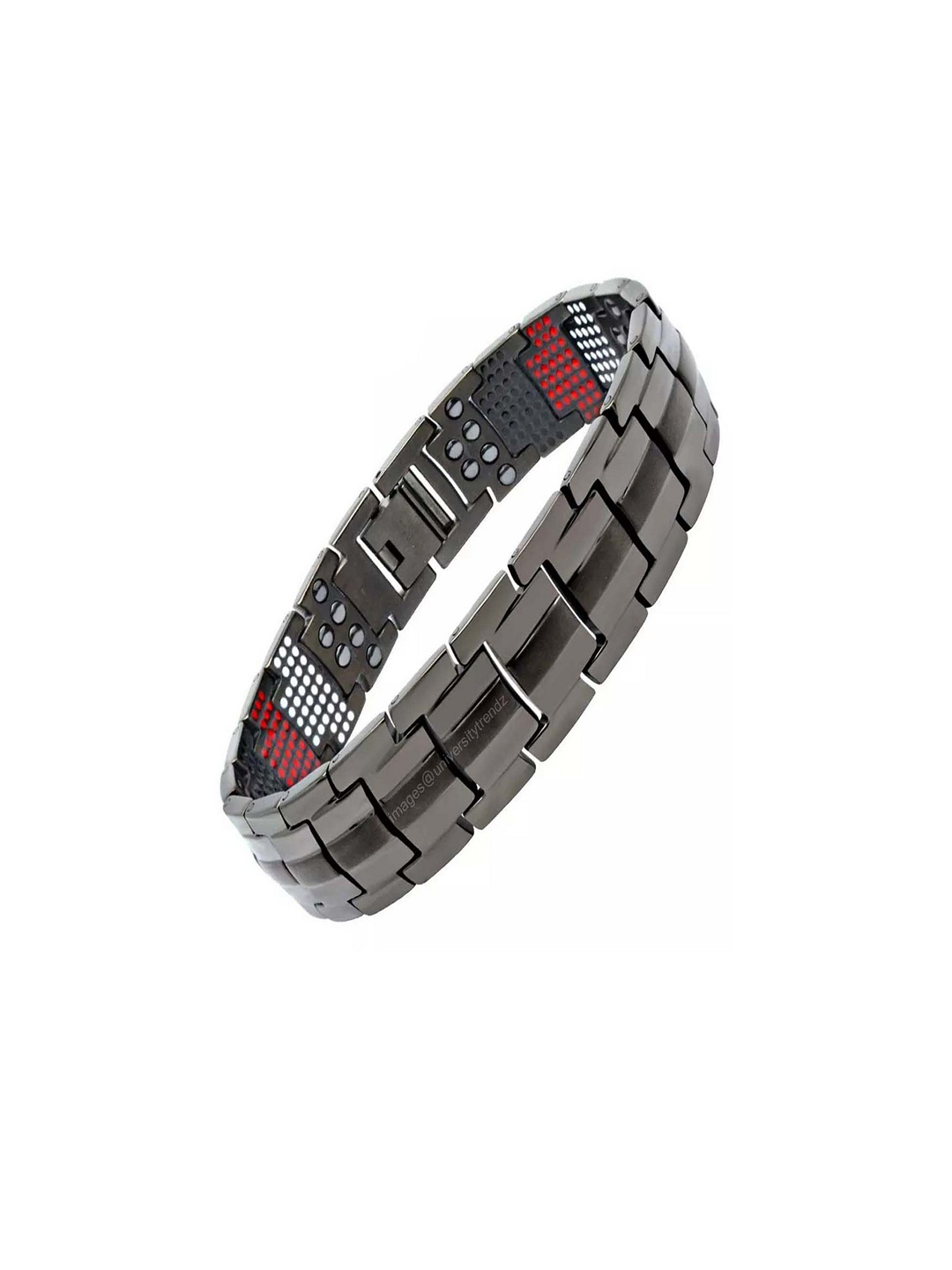 

UNIVERSITY TRENDZ Men Rhodium-Plated Wraparound Bracelet, Black