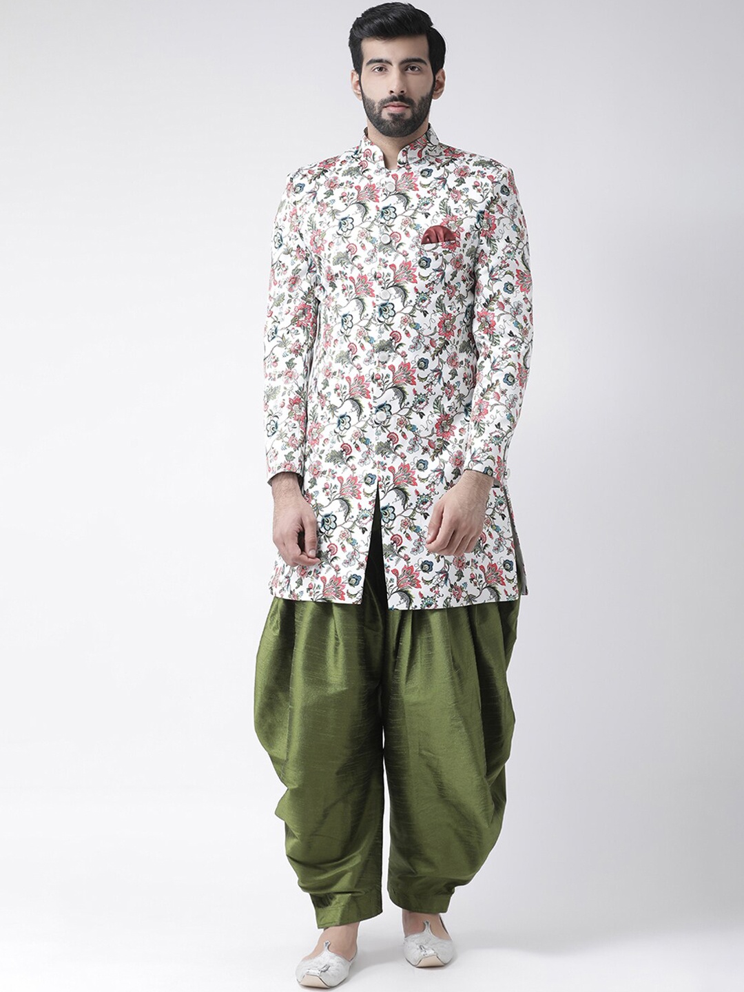 

Hangup Men Green Printed Sherwani Set