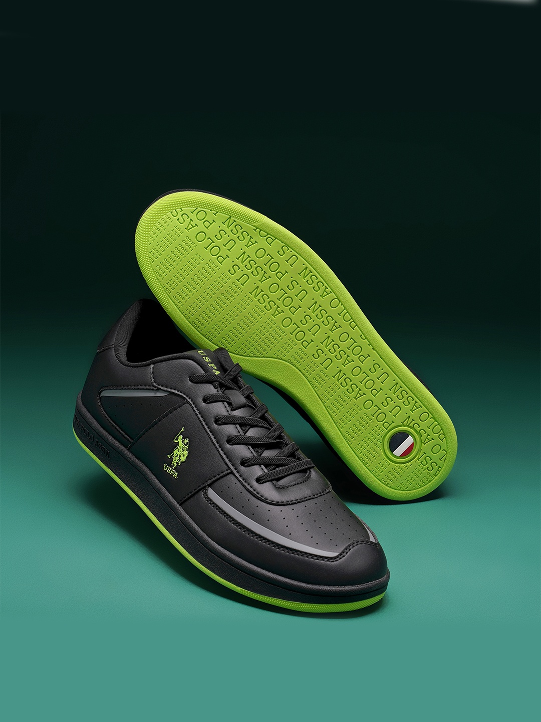

U S Polo Assn Men Lace-Ups PU Sneakers, Black