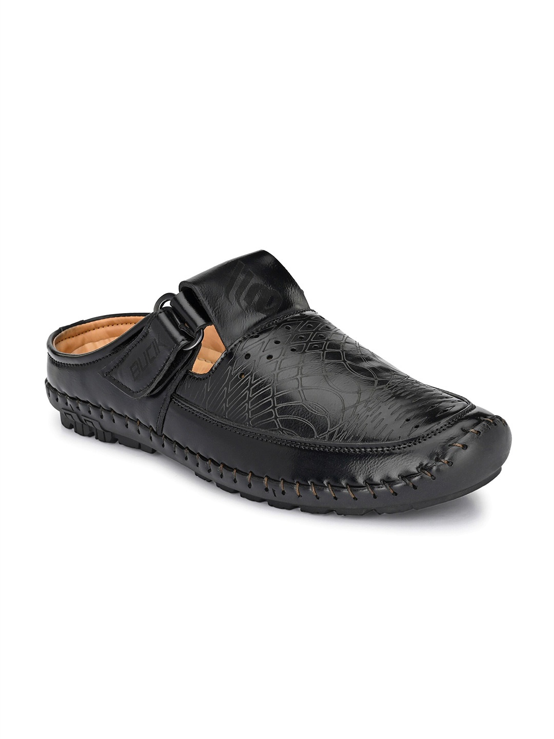 

BUCIK Men Black Shoe-Style Sandals
