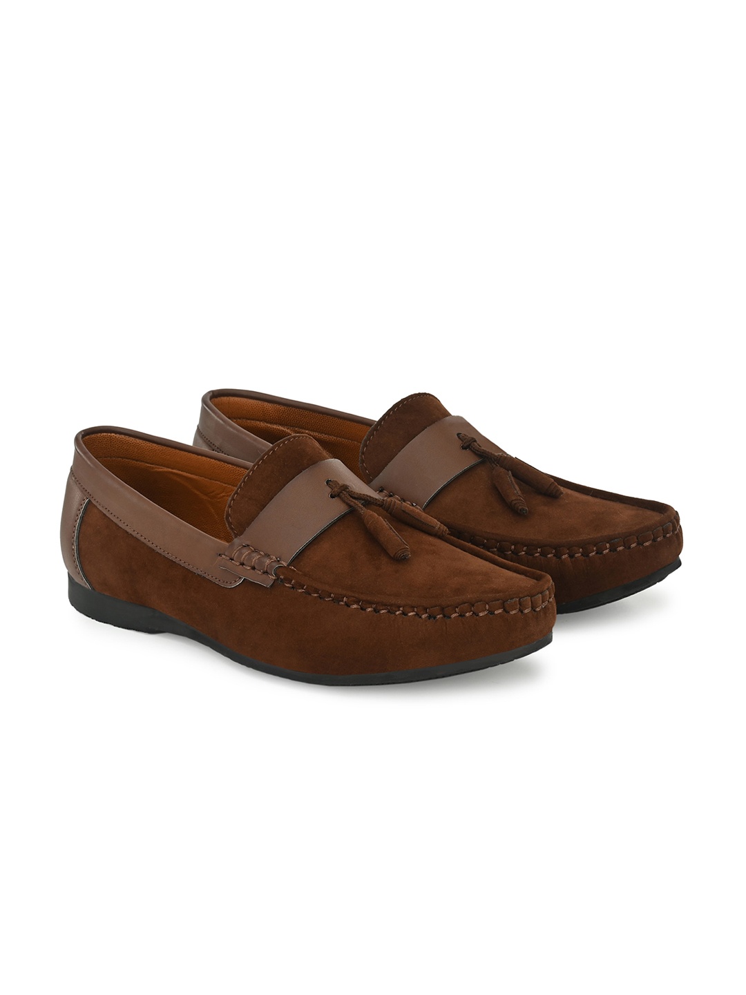 

BUCIK Men Tassel Slip-on Loafers, Brown