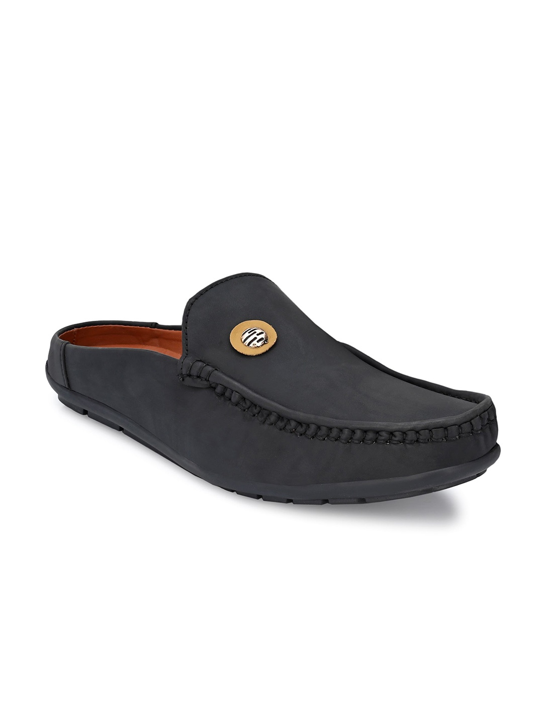 

BUCIK Men Black Solid Mules