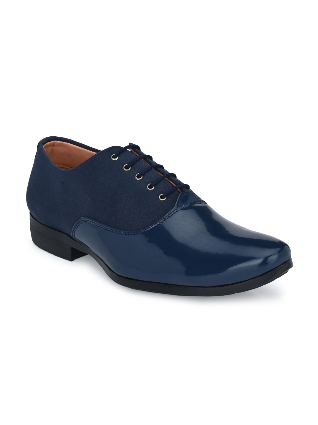

BUCIK Men Navy Blue Solid Formal Oxfords Shoes