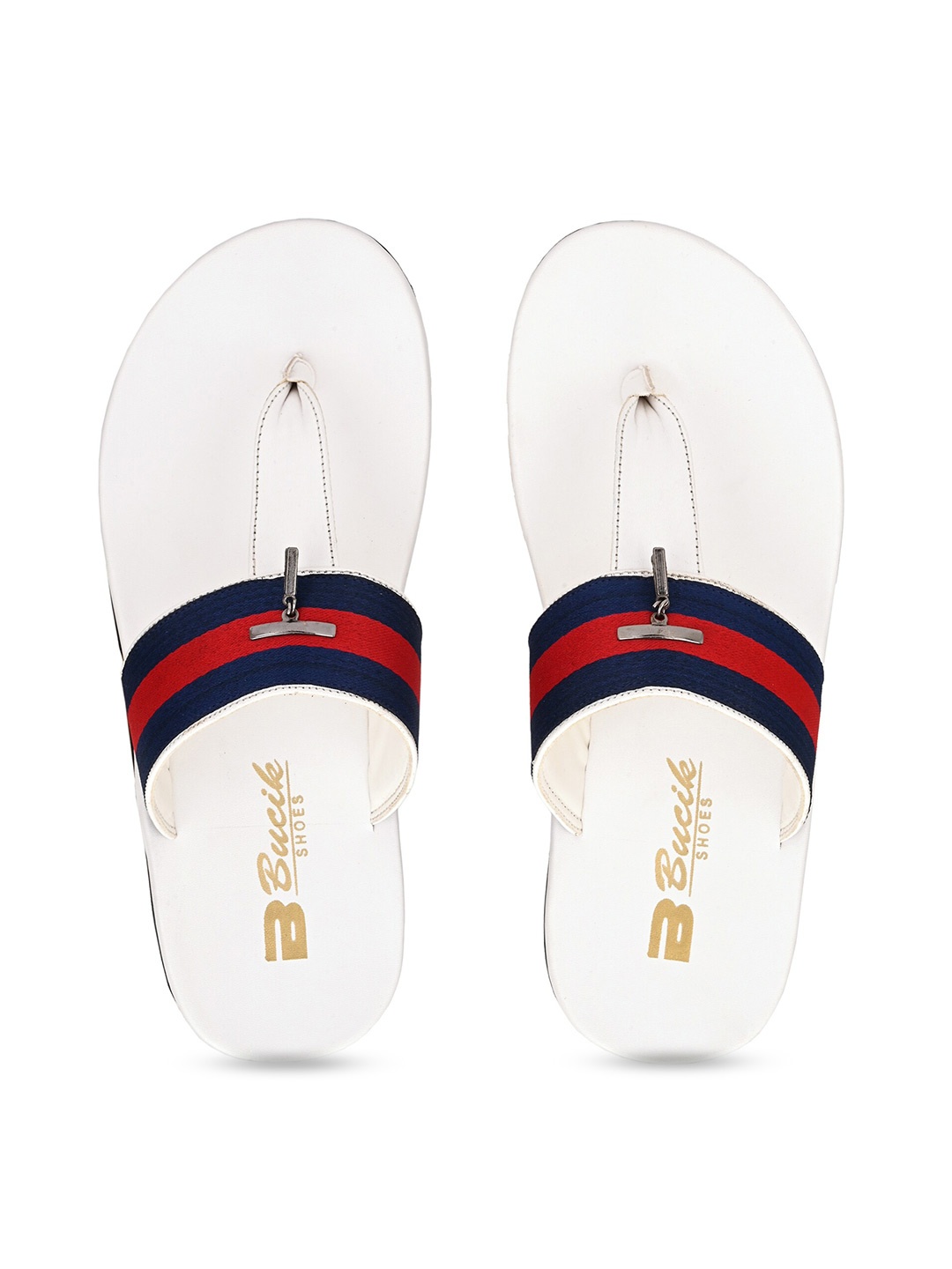 

BUCIK Men Thong Flip-Flops, White