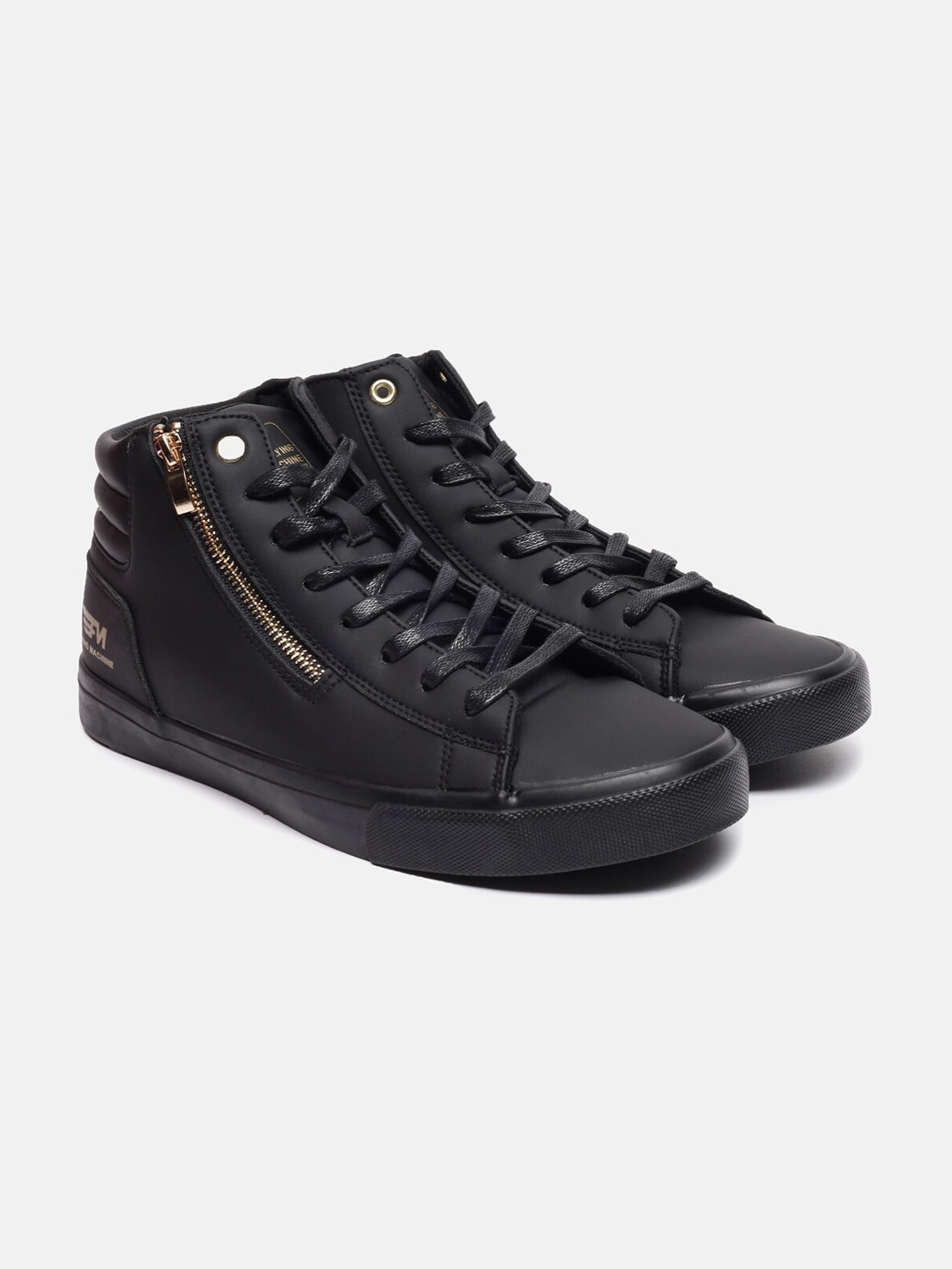 

Flying Machine Men Black Solid Biker Boots