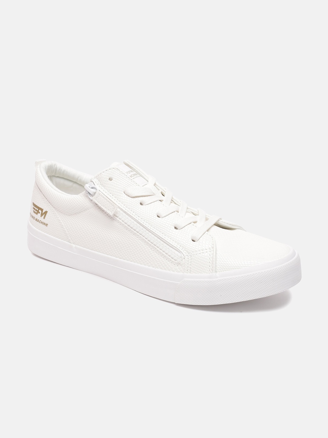 

Flying Machine Men Solid PU Lace-Ups Sneakers, Off white