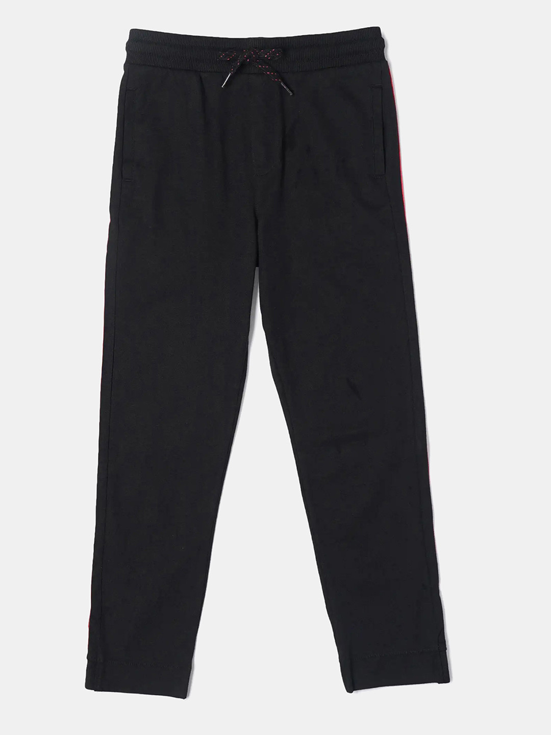 

Jockey Boys Super Combed Cotton Rich Solid Trackpants With Drawstrings Clouser - AB31, Black