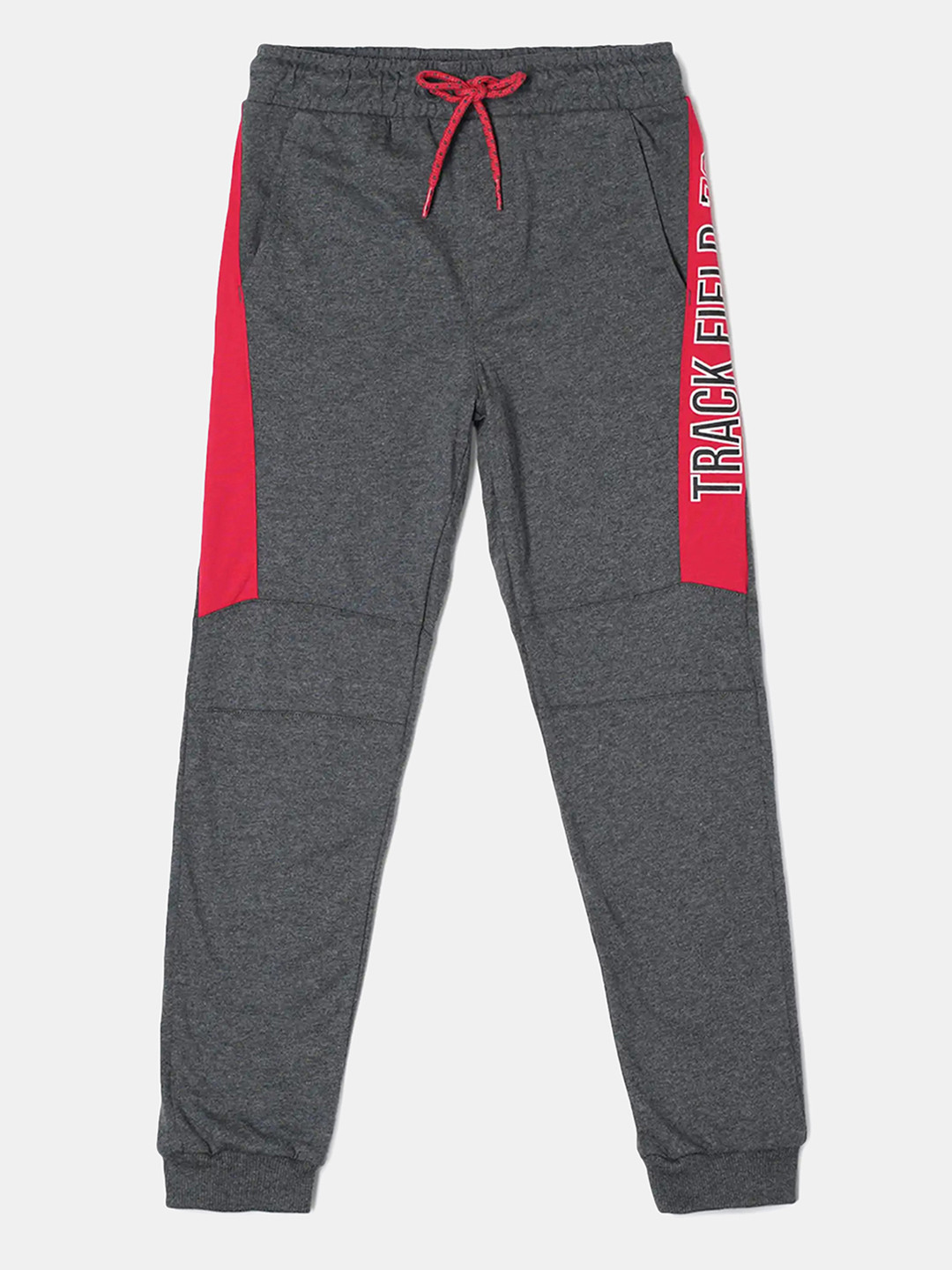

Jockey Boys Super Combed Cotton Printed Joggers with Convenient Side Pockets-AB18, Grey