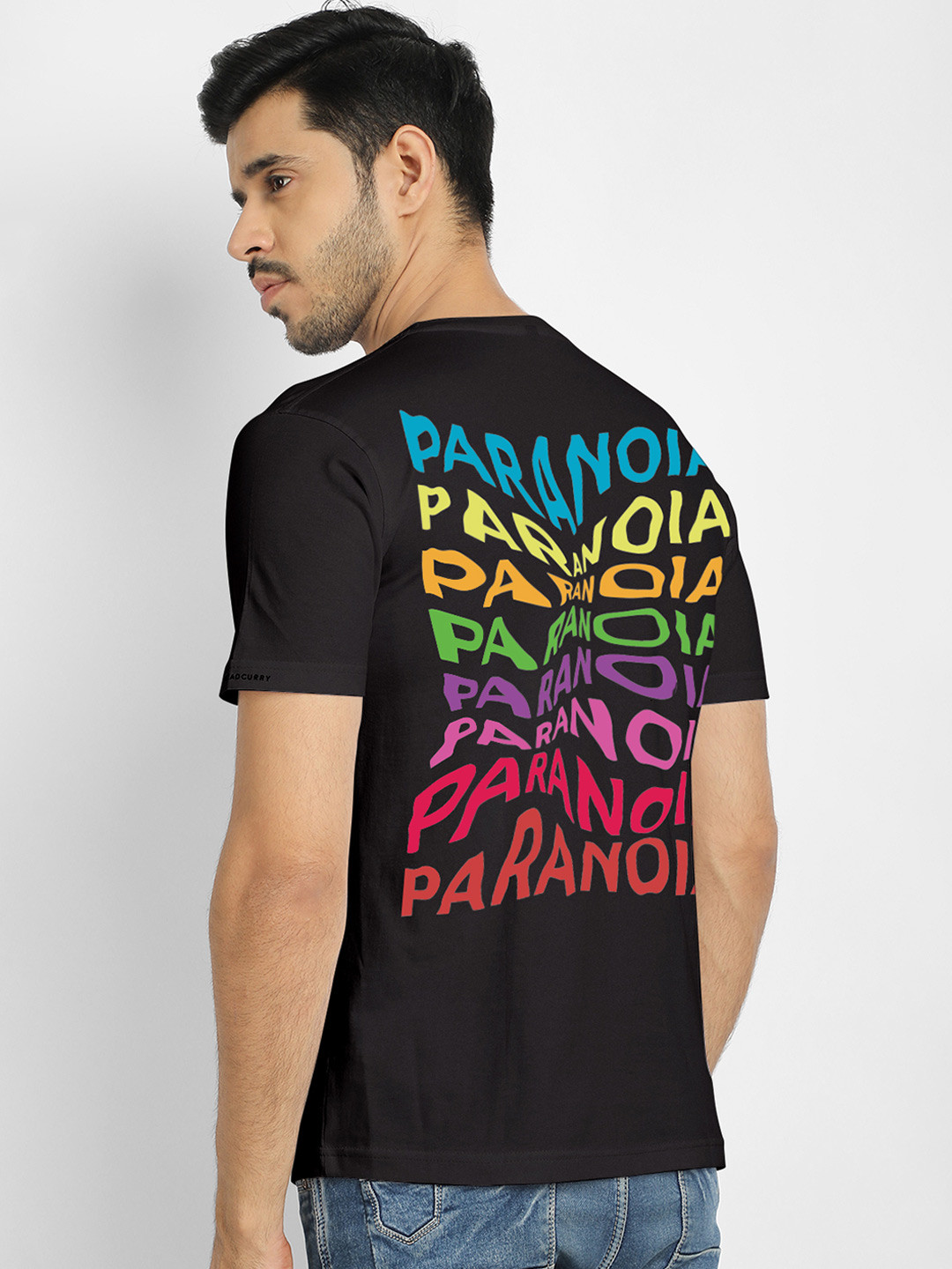 

THREADCURRY Men Black Typography Printed T-shirt