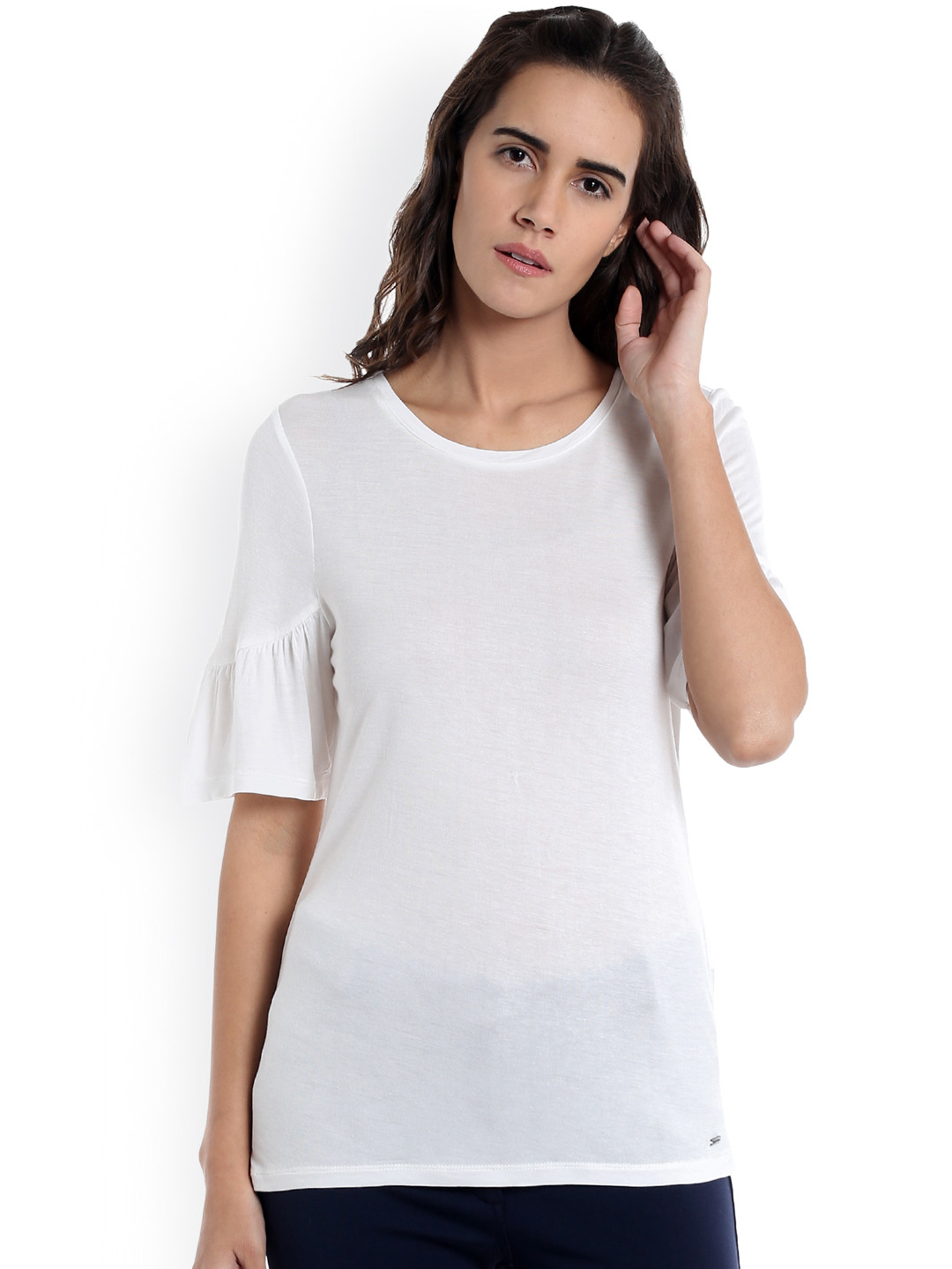 

Vero Moda Women White Solid Top