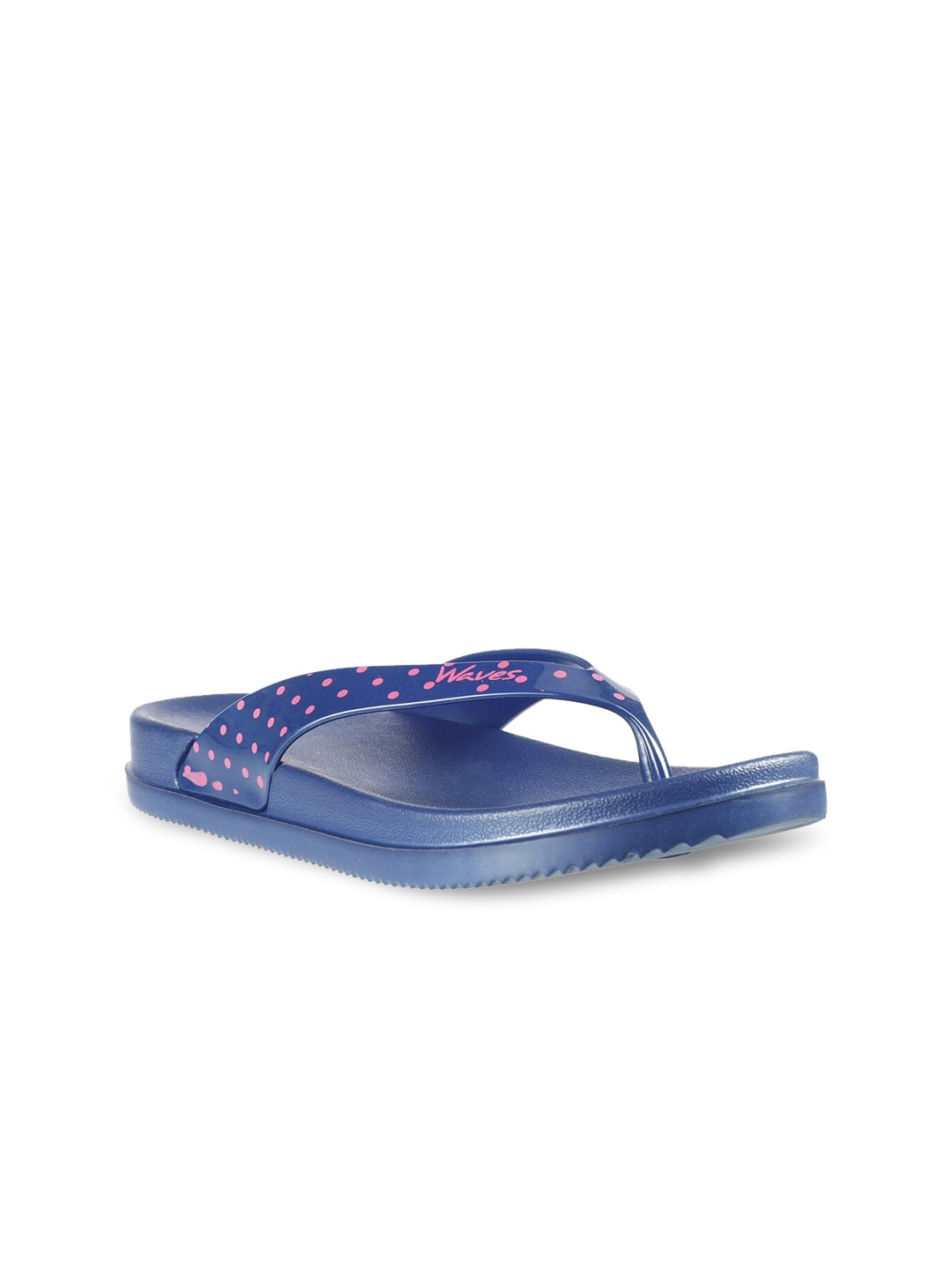 

Khadims Women Navy Blue & Pink Printed Thong Flip-Flops