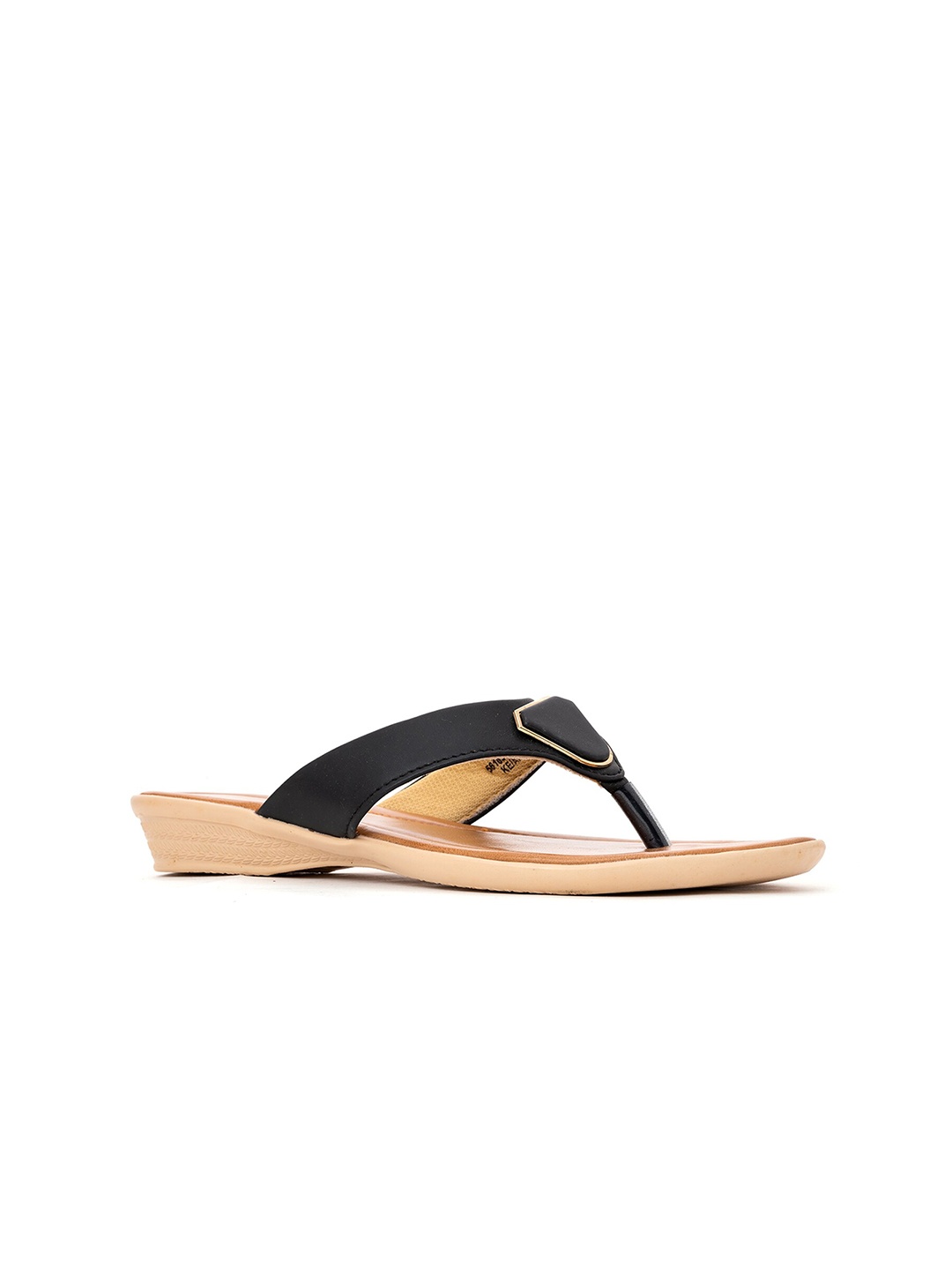 

Khadims Women Open Toe Flats, Black