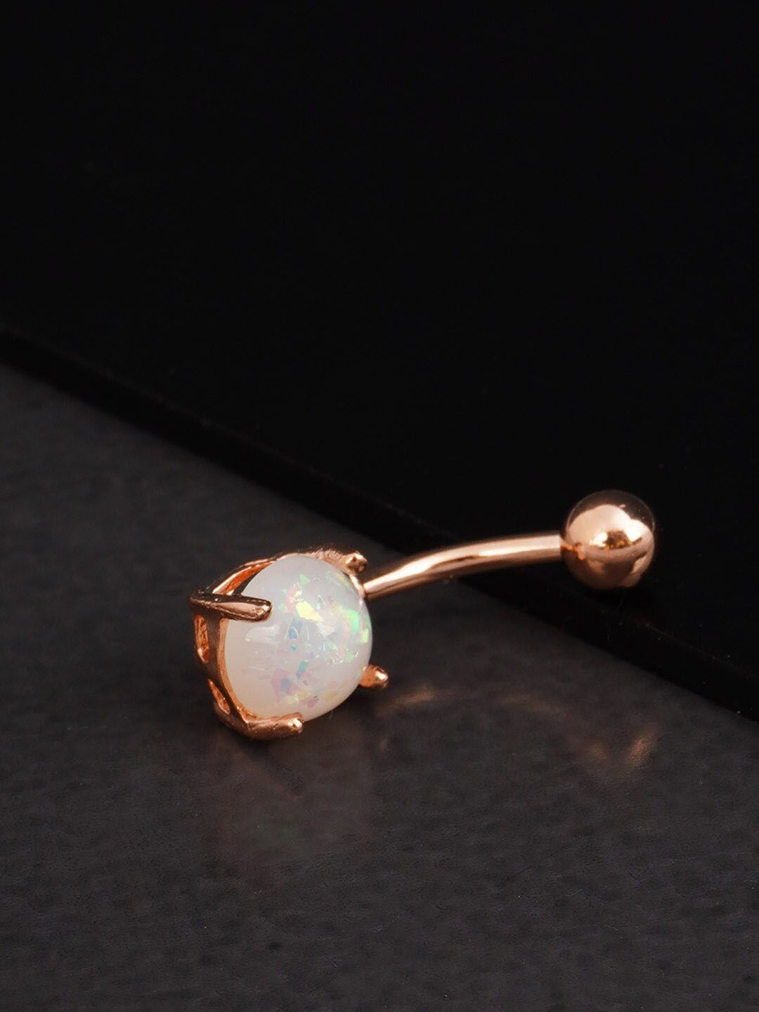 

Ferosh Rose Gold-Toned Artificial Bead Nosepin