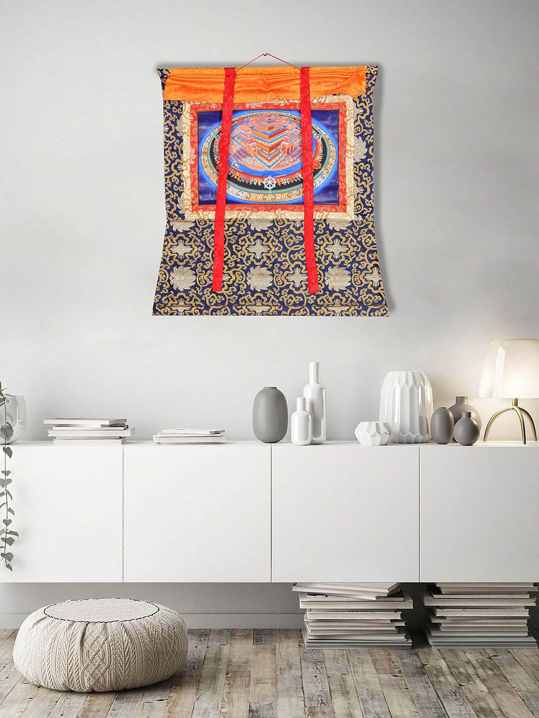 

Exotic India Three Dimensional Representation of Tibetan Kalachakra Mandala Wall Art, Blue