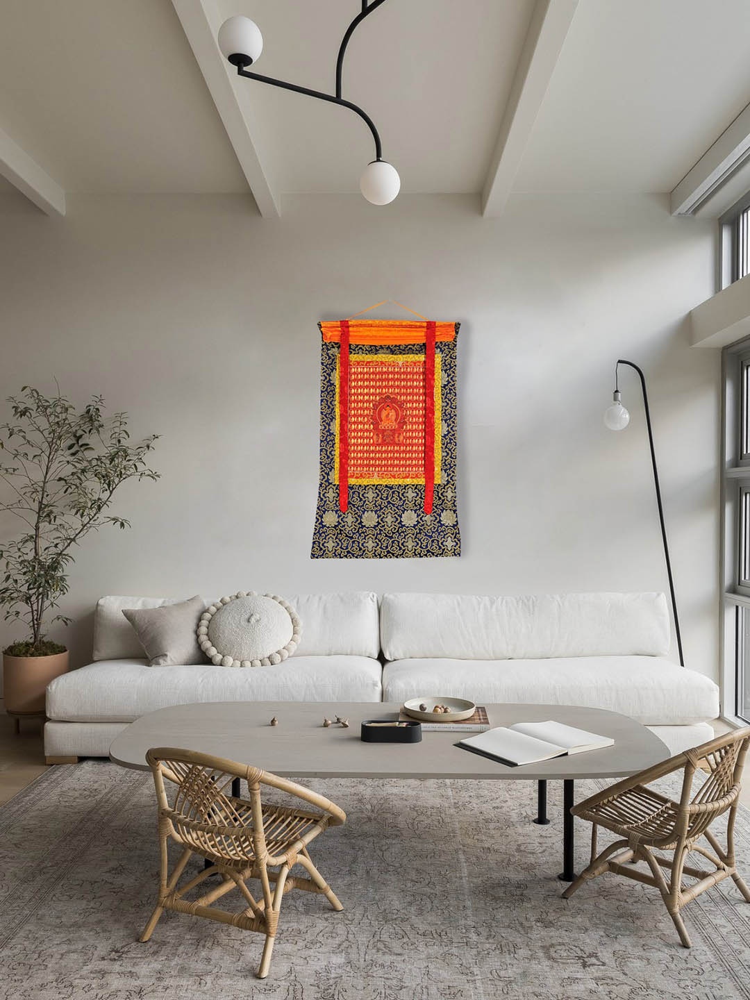

Exotic India Red & Gold-Coloured Tibetan Buddhist Thousand Buddhas Wall Art, Multi