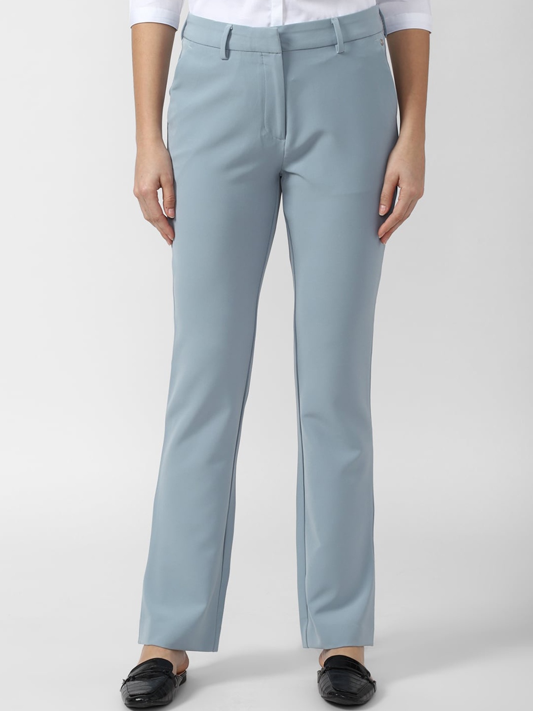 

Van Heusen Woman Women Blue Regular Fit Solid Trousers