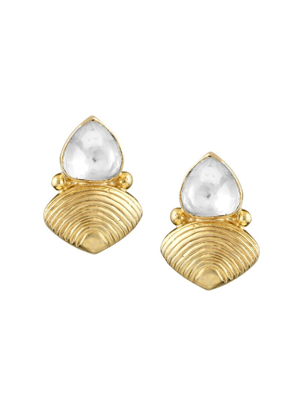 

ZILVER 925 Sterling Silver Gold-Plated Contemporary Studs Earrings