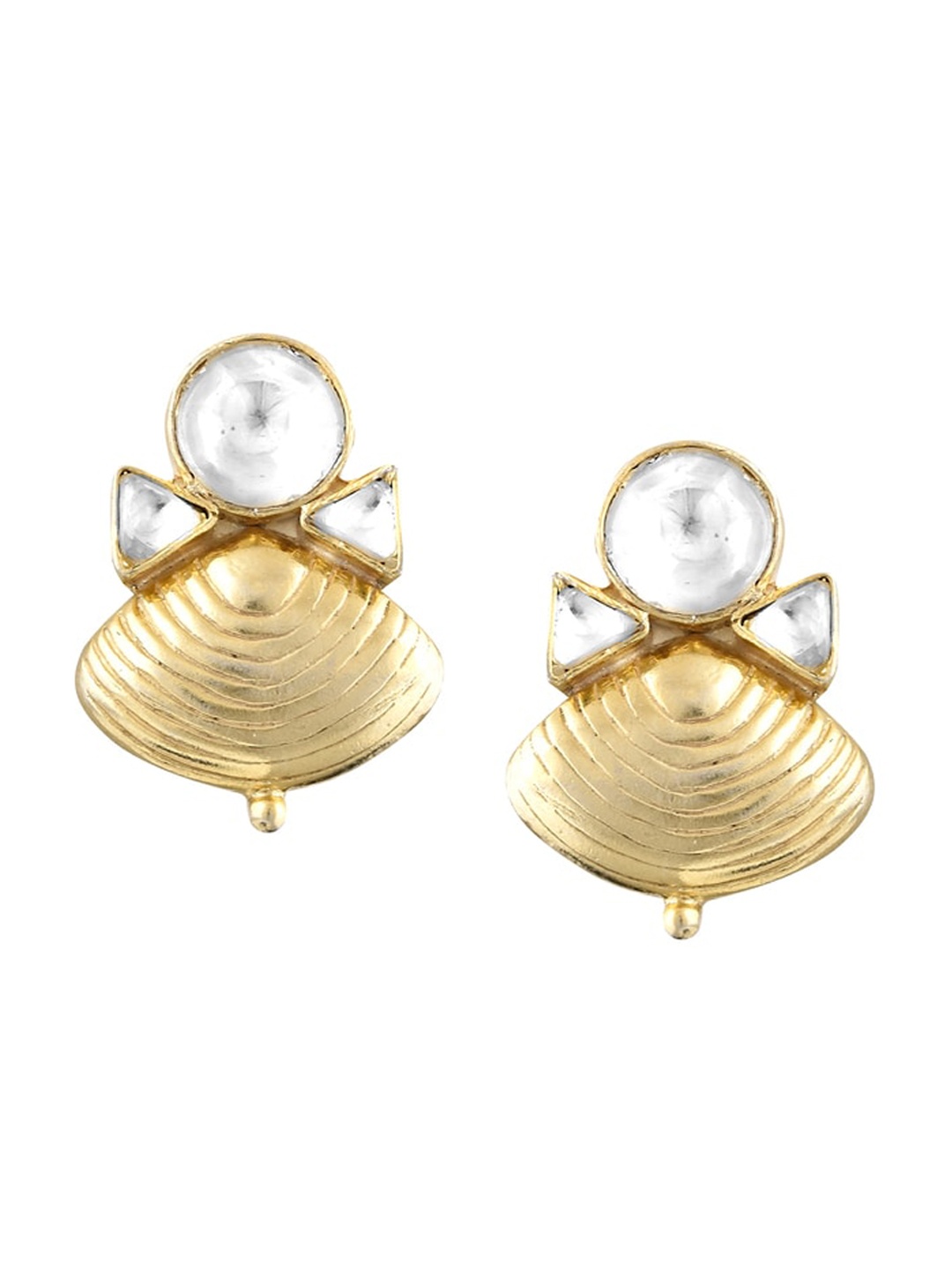 

ZILVER 925 Sterling Silver Gold-Plated Classic Studs Earrings