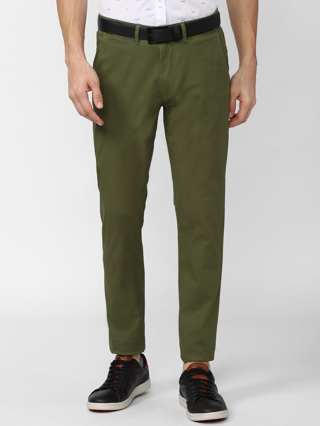 

Peter England Casuals Men Olive Green Slim Fit Trousers