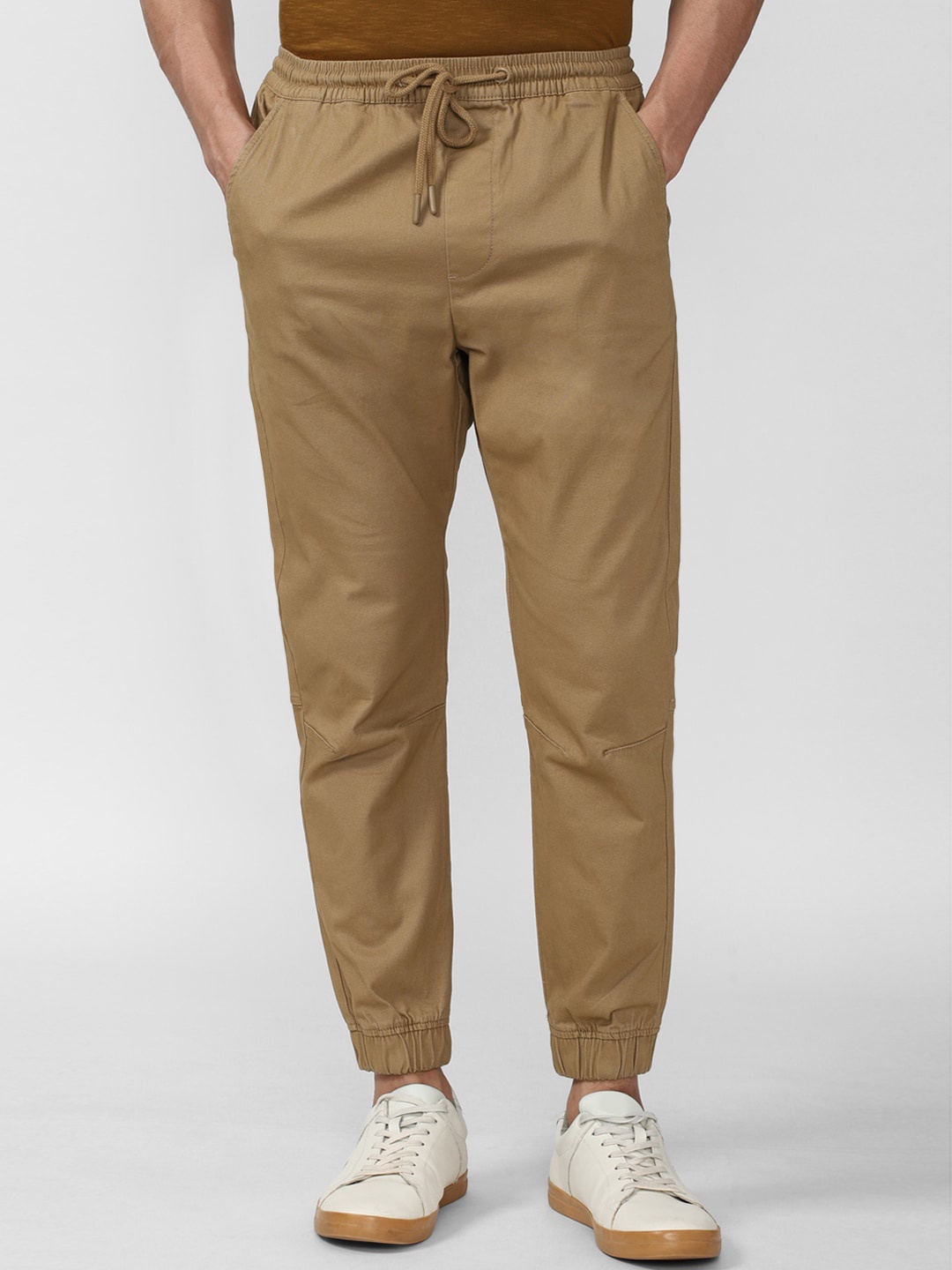 

Peter England Men Khaki Slim Fit Joggers Casuals Trousers