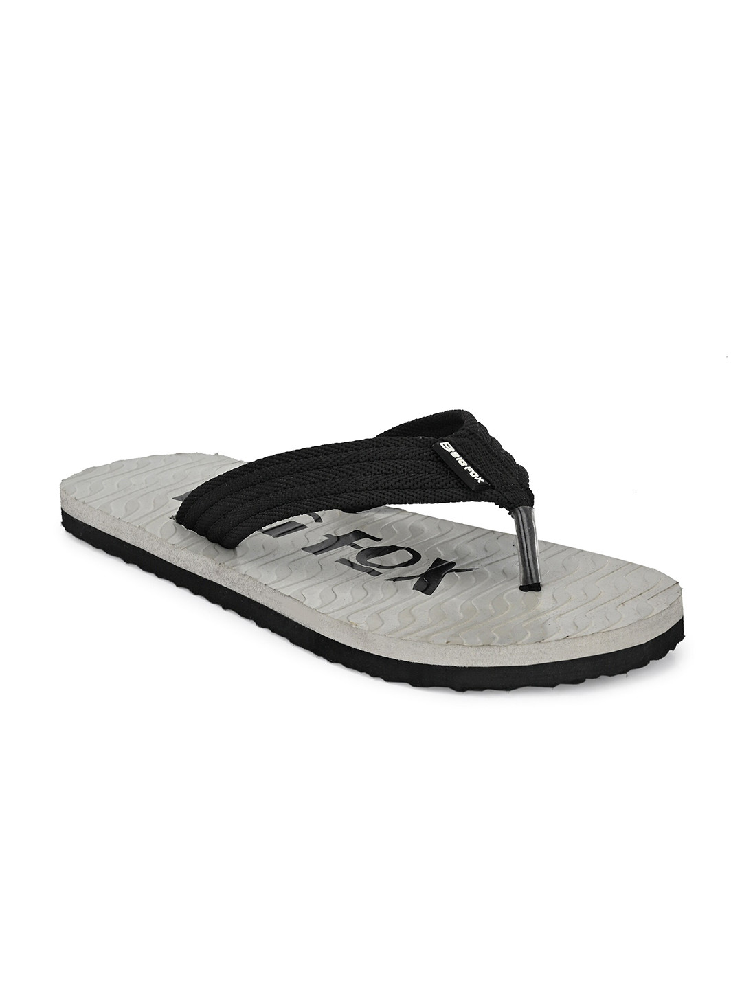 

Big Fox Men Grey & Black Printed Thong Flip-Flops
