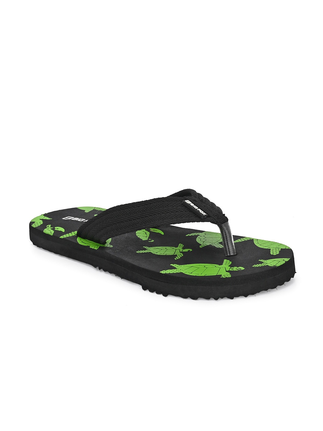 

Big Fox Men Black & Green Printed Thong Flip-Flops