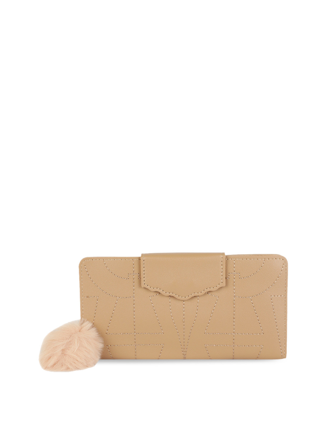 

ZEVORA Beige & Gold-Toned Solid Wallet