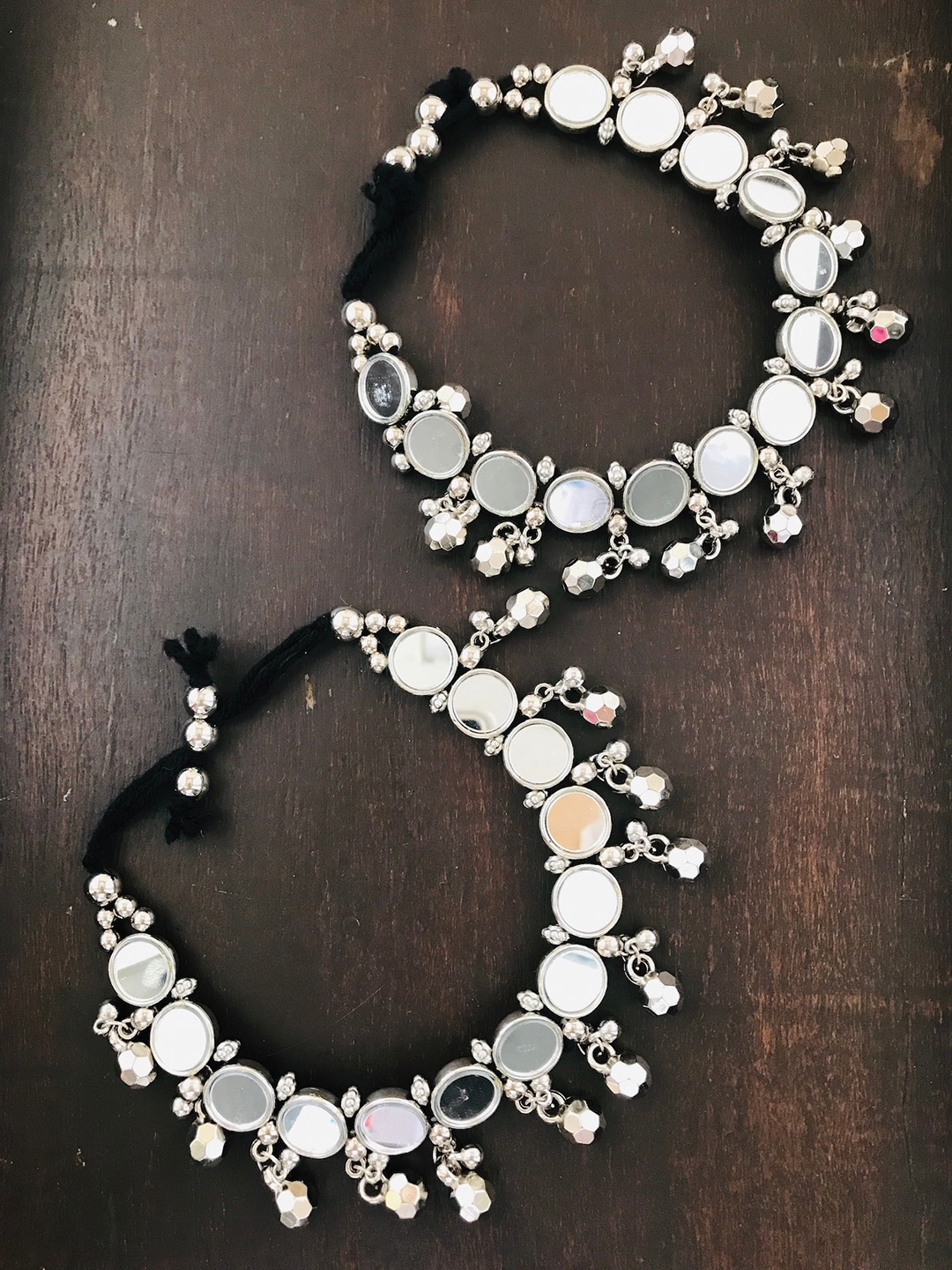 

The Opal Factory Set Of 2 Silver-Plated Mirror Anklets