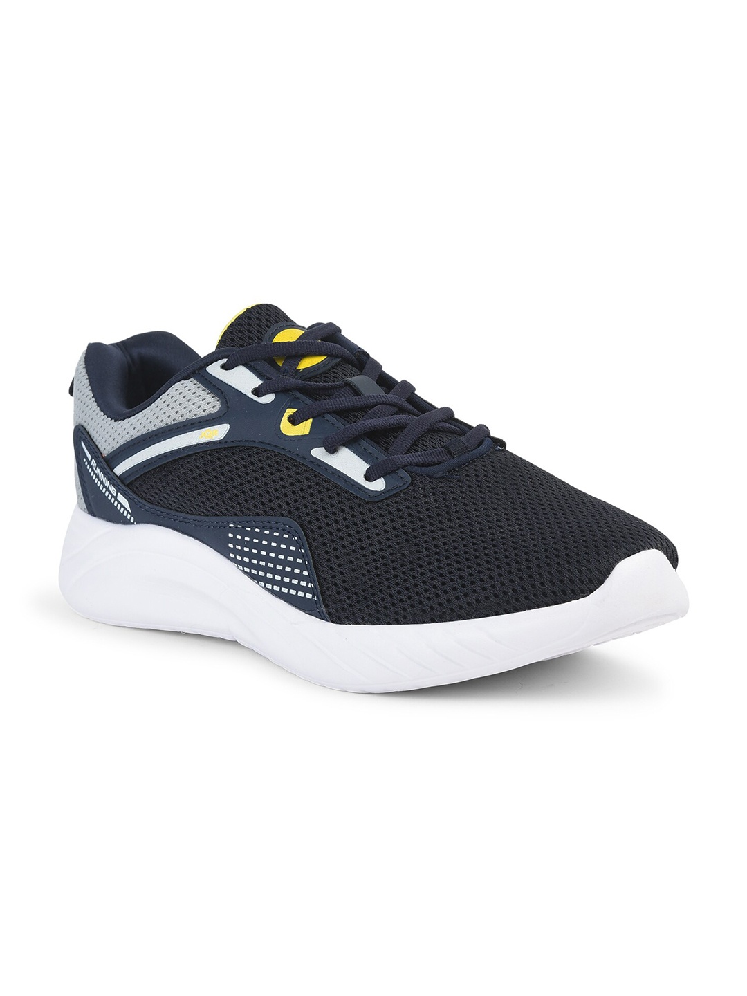 

JQR Men WEIGHT Navy Blue Lace Up Sports Mid-Top Mesh Running Sports Shoes