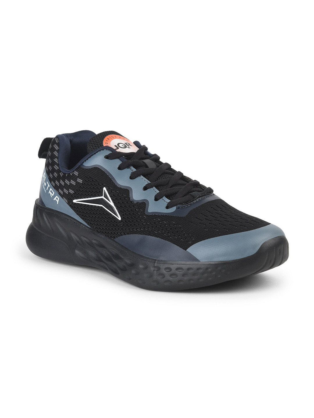 

JQR Men Black Lace Up Mid-Top Mesh Running Sports Shoes