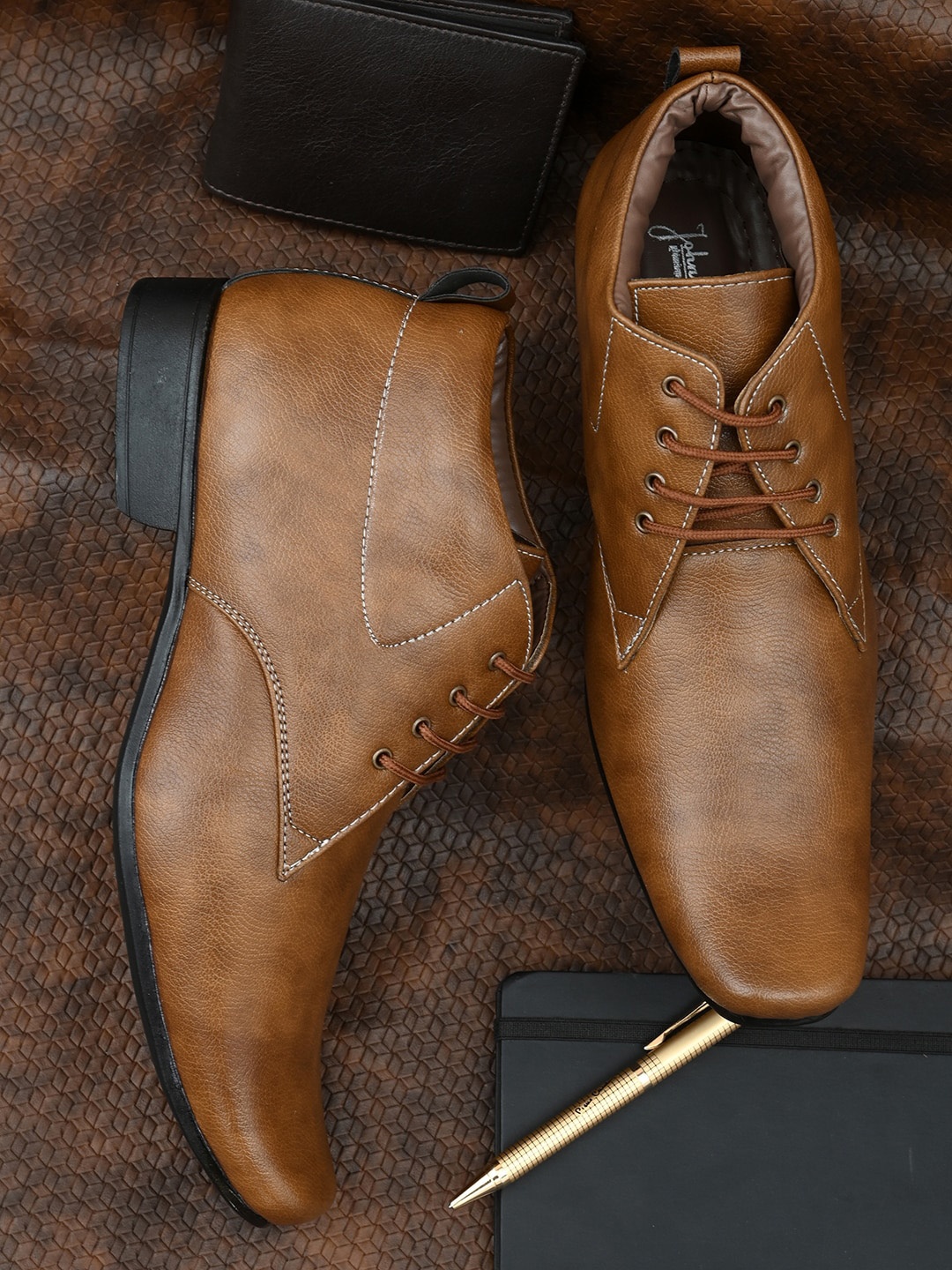 

John Karsun Men Tan Brown Solid Derby