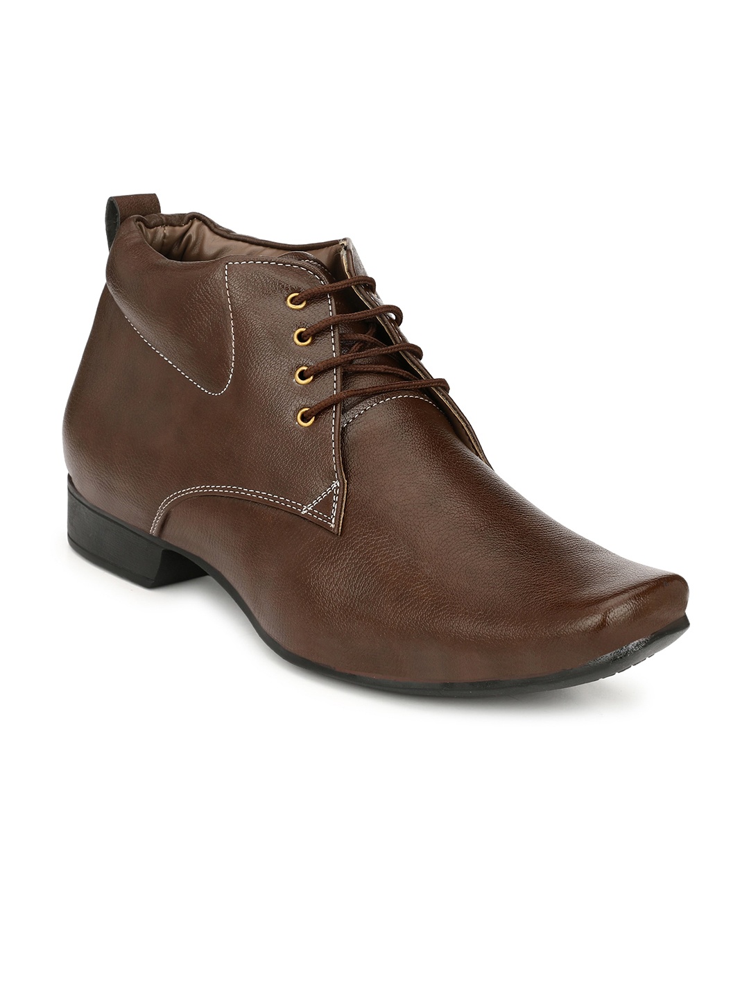 

John Karsun Men Brown Solid Formal Leather Derbys