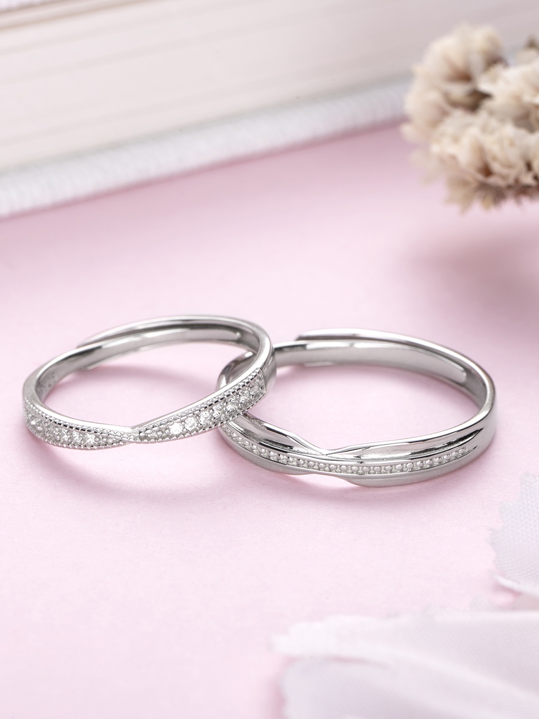 

Zavya Women 925 Sterling Silver Couple Finger Ring