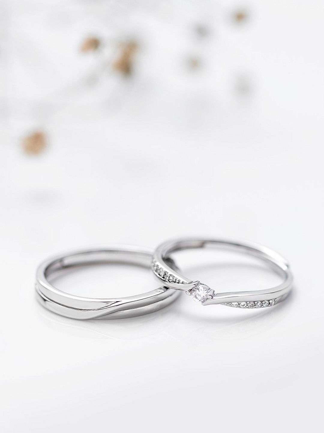 

Zavya Women 925 Sterling Silver Couple Finger Rings