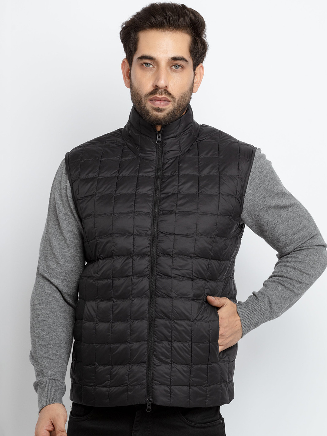 

Status Quo Men Black Quilted Jacket