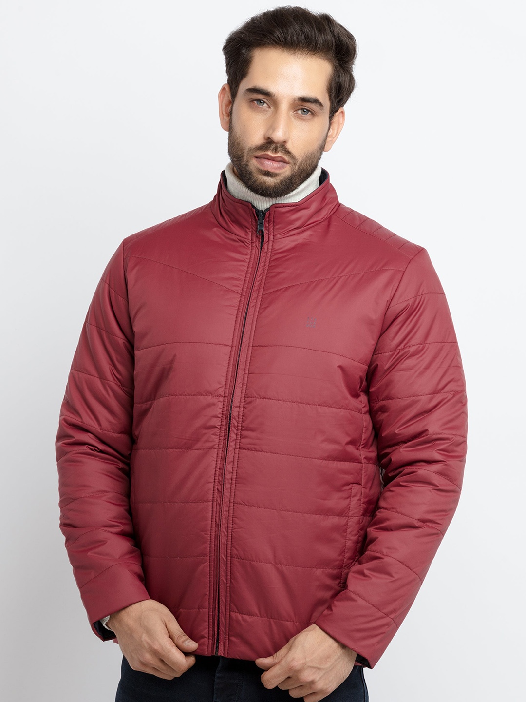 

Status Quo Men Maroon Polyester Puffer Jacket