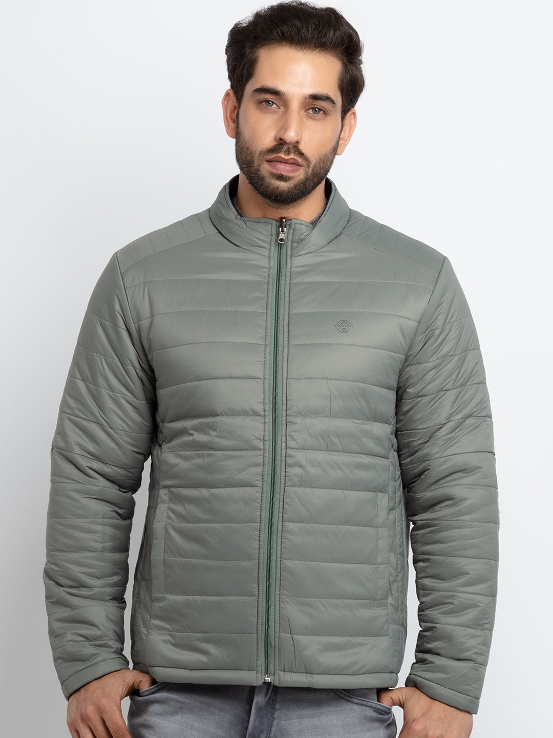 

Status Quo Men Olive Green Puffer Jacket