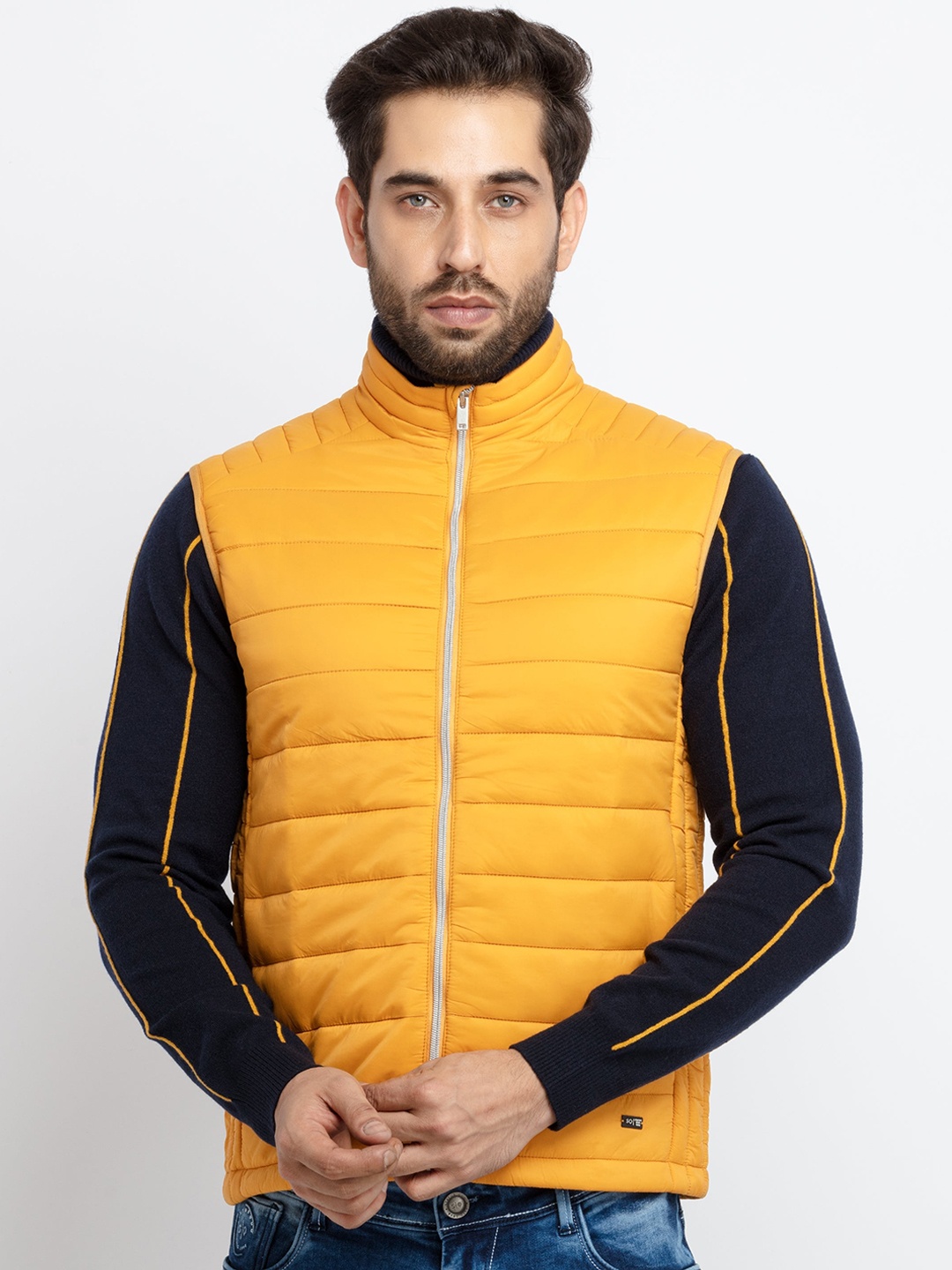 

Status Quo Men Mustard Puffer Jacket