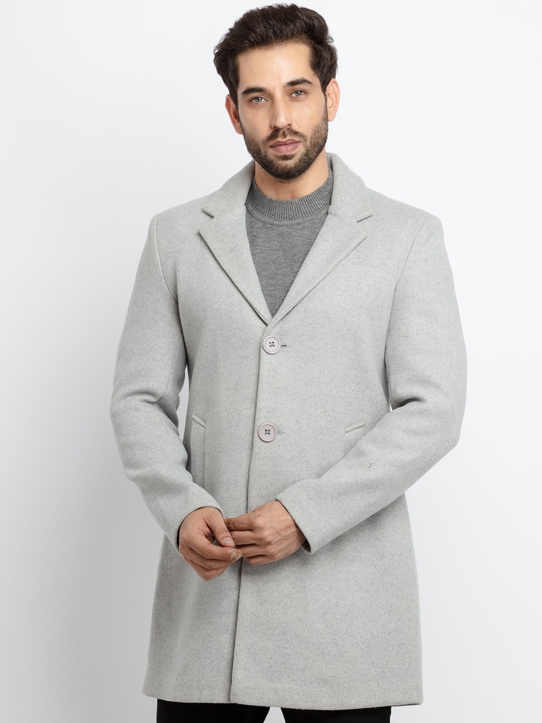 

Status Quo Men Grey Longline Tailored Jacket