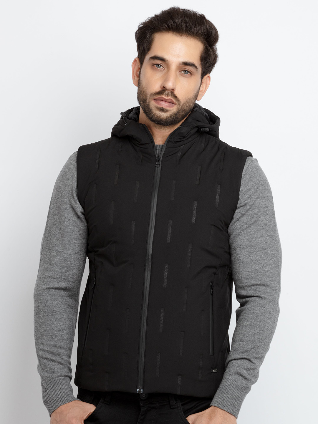 

Status Quo Men Black Camouflage Puffer Jacket