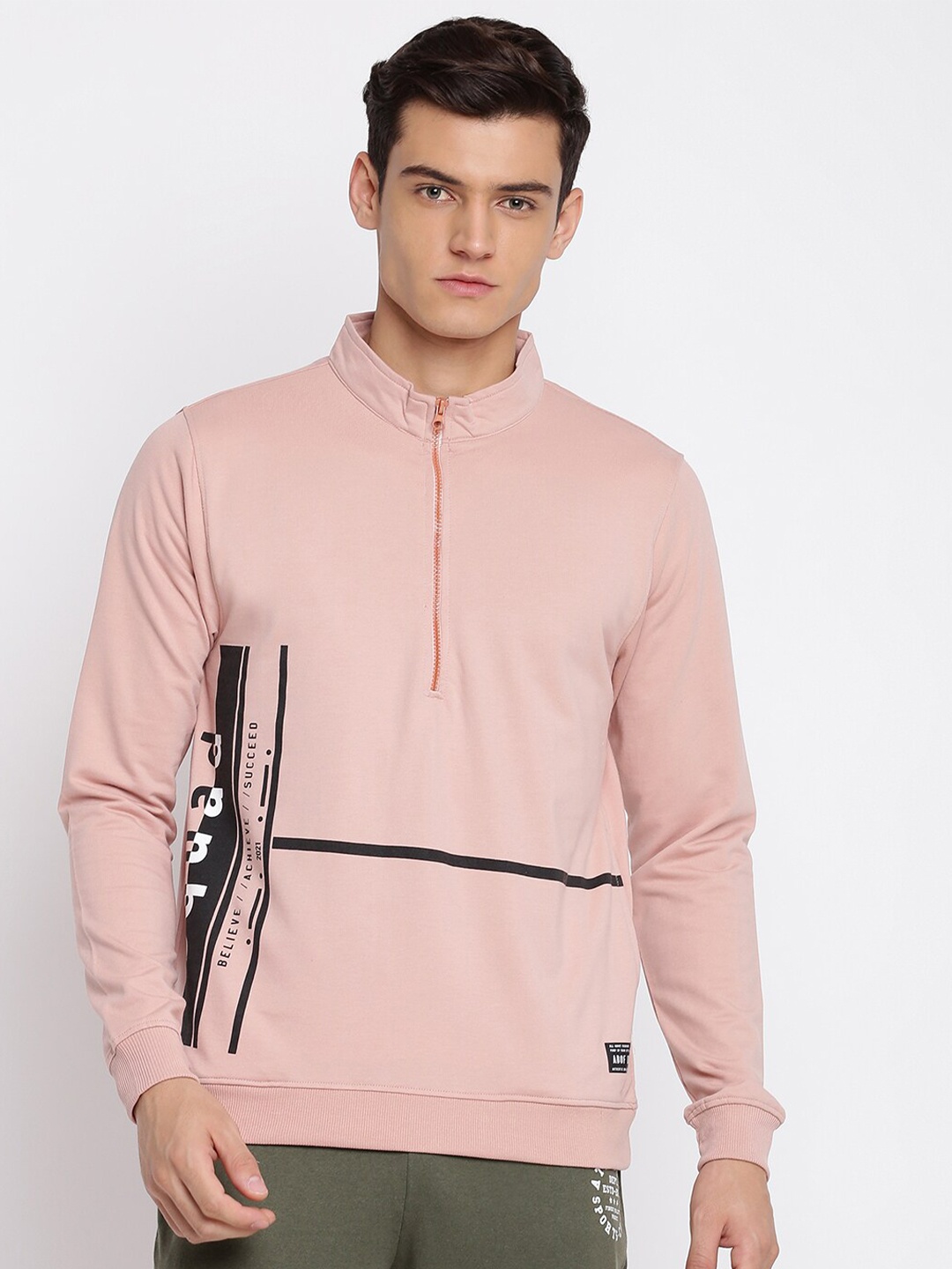 

abof Men Pink Sweatshirt
